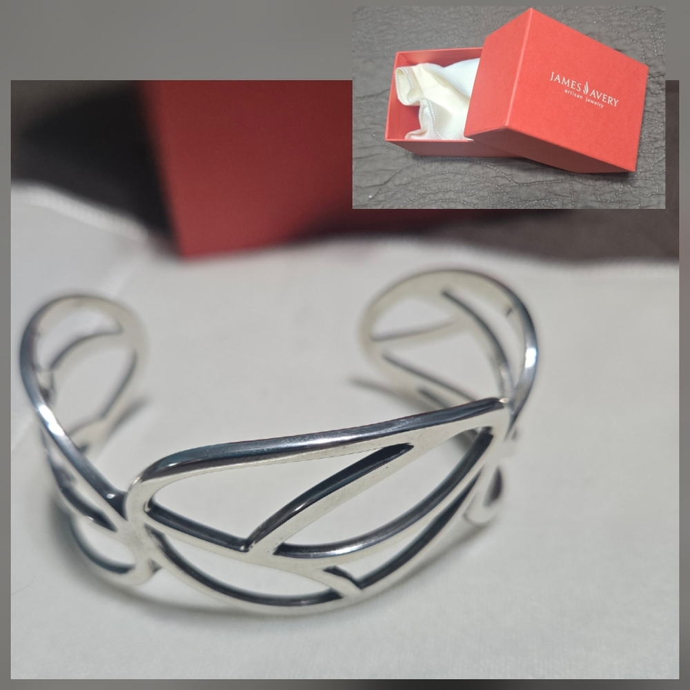 Rtd Avery Sterling Open Leaf Cut Cuff Bracelet